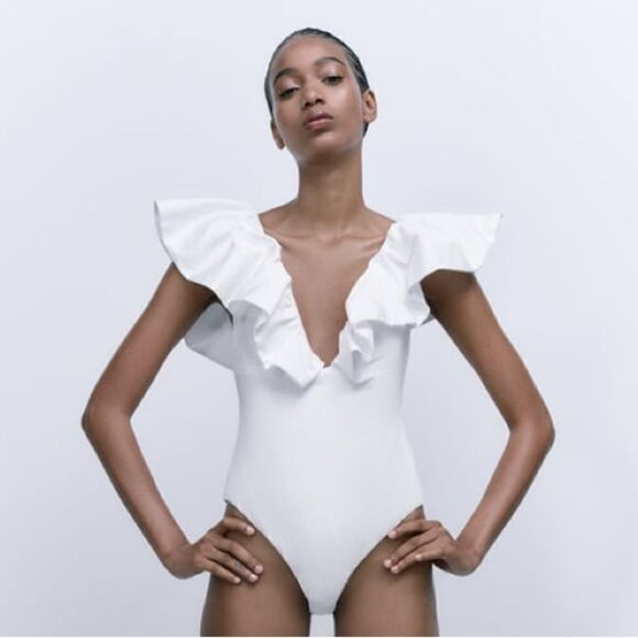 Zara Ruffled Bodysuit New - Picture 9 of 9